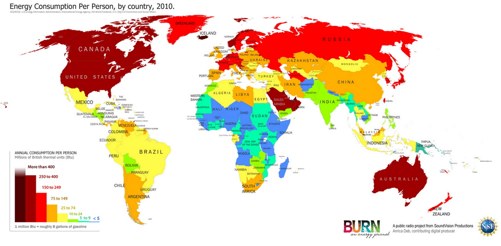 A map of geographical energy consumption