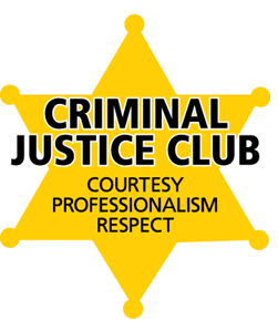 Criminal Justice Club badge.