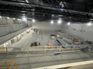 An aerial view of the site before the concrete was poured.