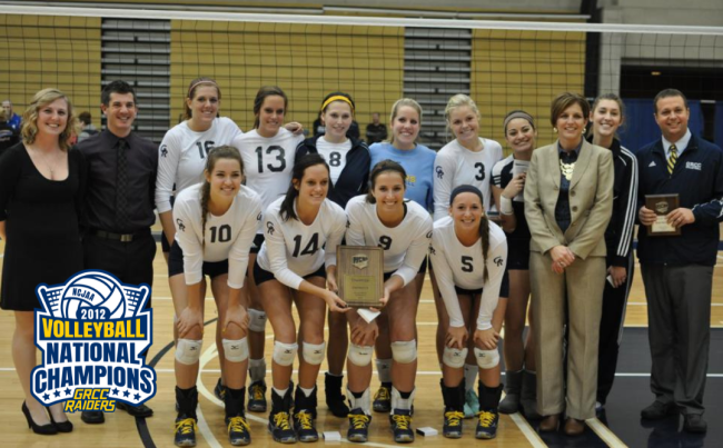 Photo of the 2012 championship volleyball team.