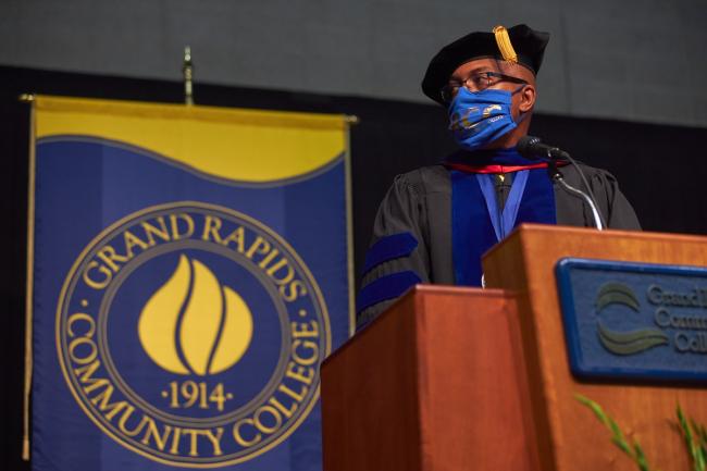 GRCC President Bill Pink at the 2020 commencement.