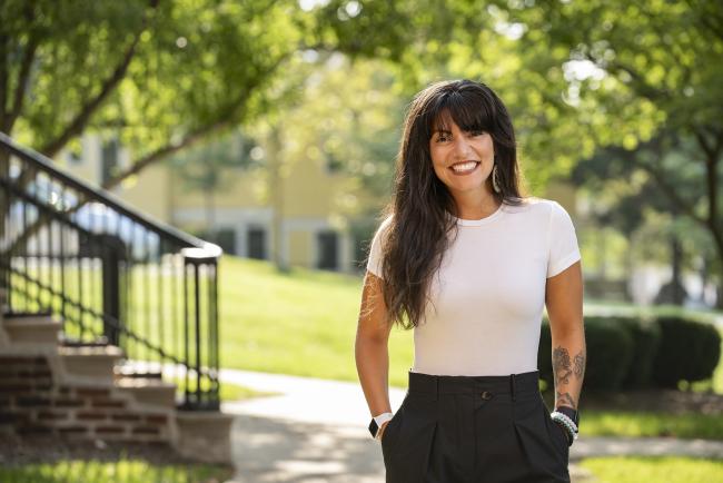 Phalesha Kyes pictured standing outside on the GRCC campus.