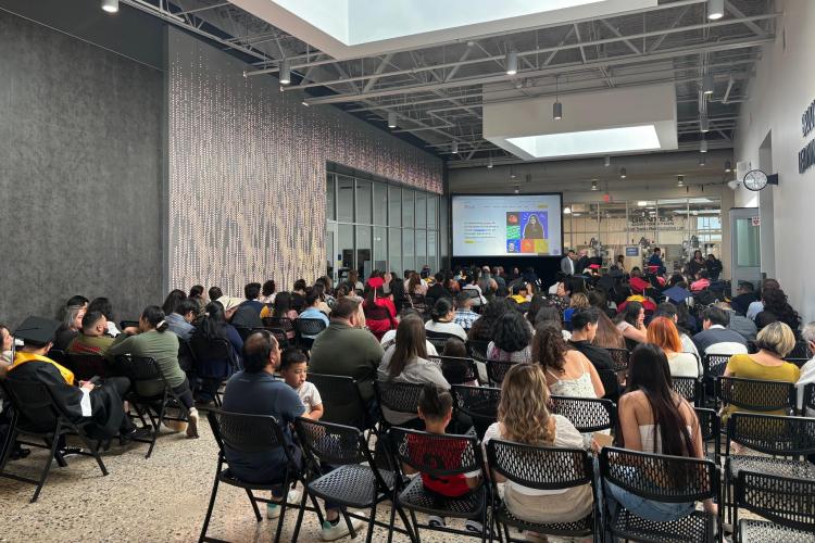 Community members gather for an event at GRCC's Lakeshore Campus in Holland, Michigan.