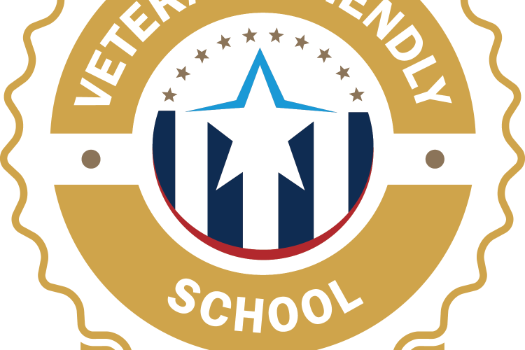 The veteran friendly school logo is displayed.