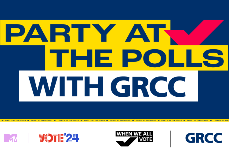 Part at the Polls event featuring logos of GRCC, MTV, Vote '24 and When We All Vote.