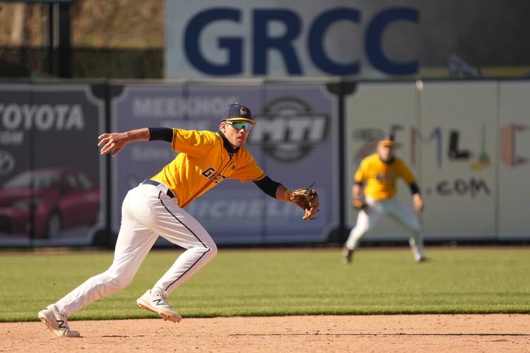 GRCC fielder at LMCU Ballpark.