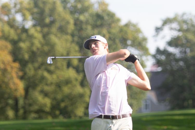 Arie Jackman following through on a swing.