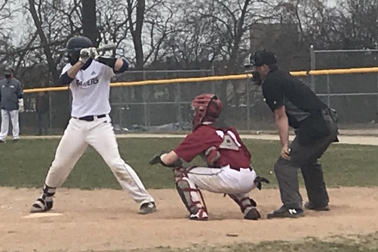 GRCC baseball player in the batters box.