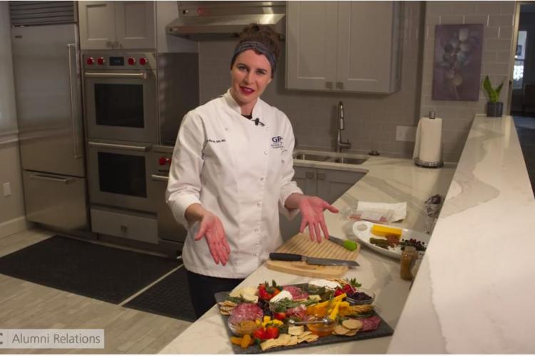 Chef Jen working on her board.