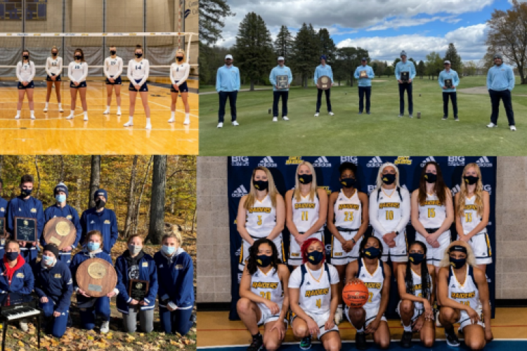 Photo illustration of GRCC teams that participated in national tournaments.