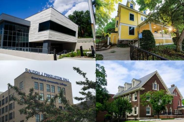 Photos of the four renovated buildings.