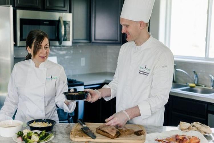 Chef Andy Schultz working in the kitchen.