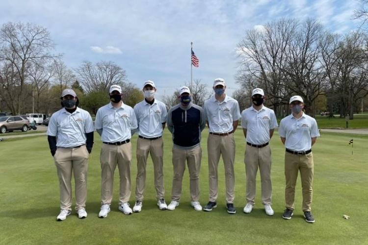 Golf team posing after winning the Jackson meet.