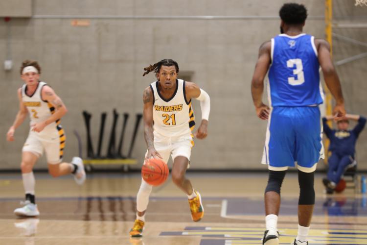 Herman Brown driving down the court.