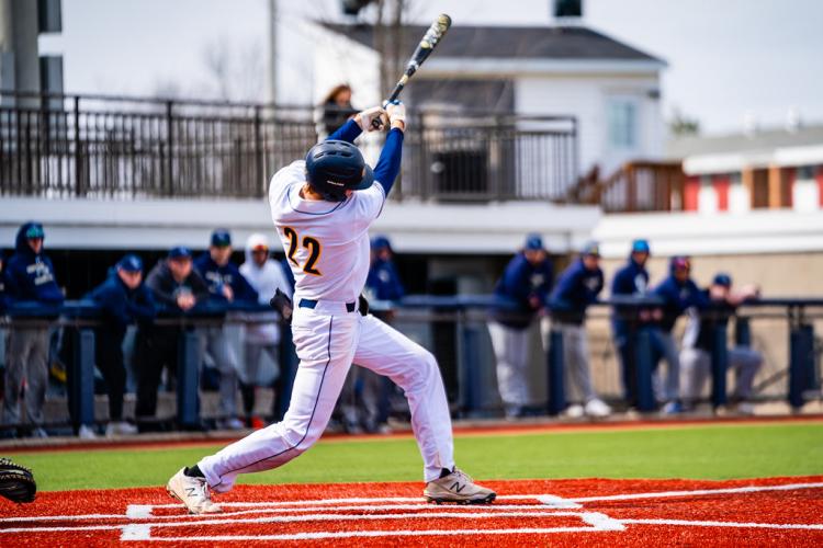 Caleb Englesman launches a hit.